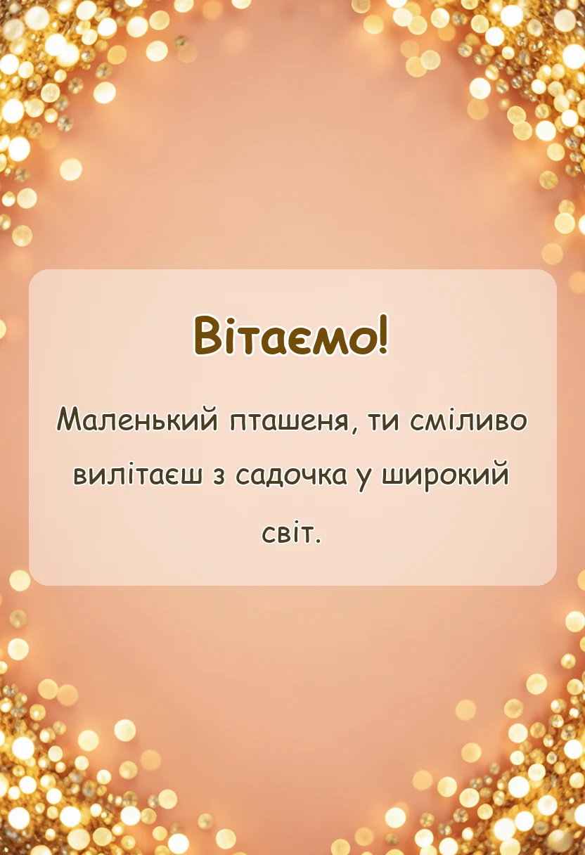 унікальна листівка - привітання з випускним у садочку