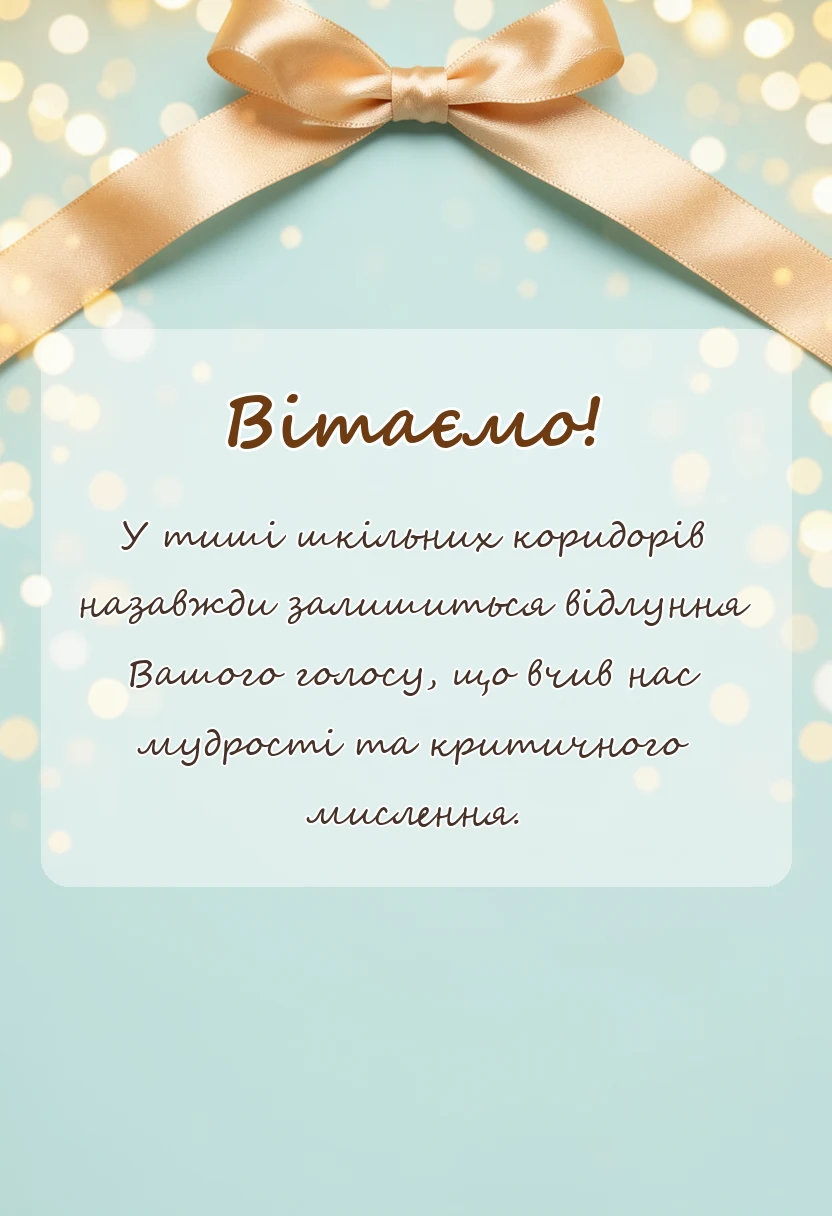вітальна листівка - побажання вчительці на випускний