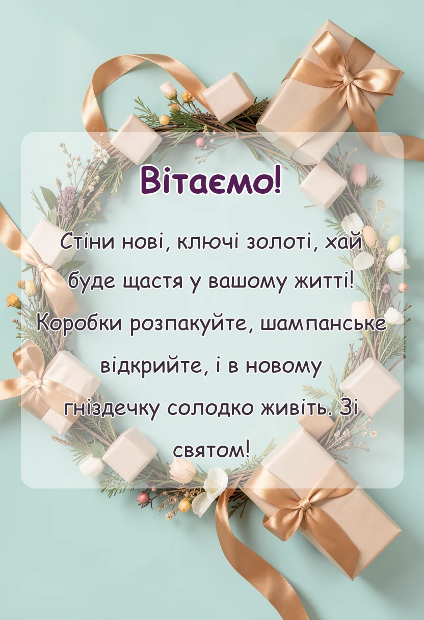 вітальна листівка - прикольні привітання з новосіллям