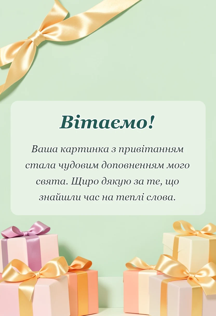 святкова картинка: подяка за привітання картинки