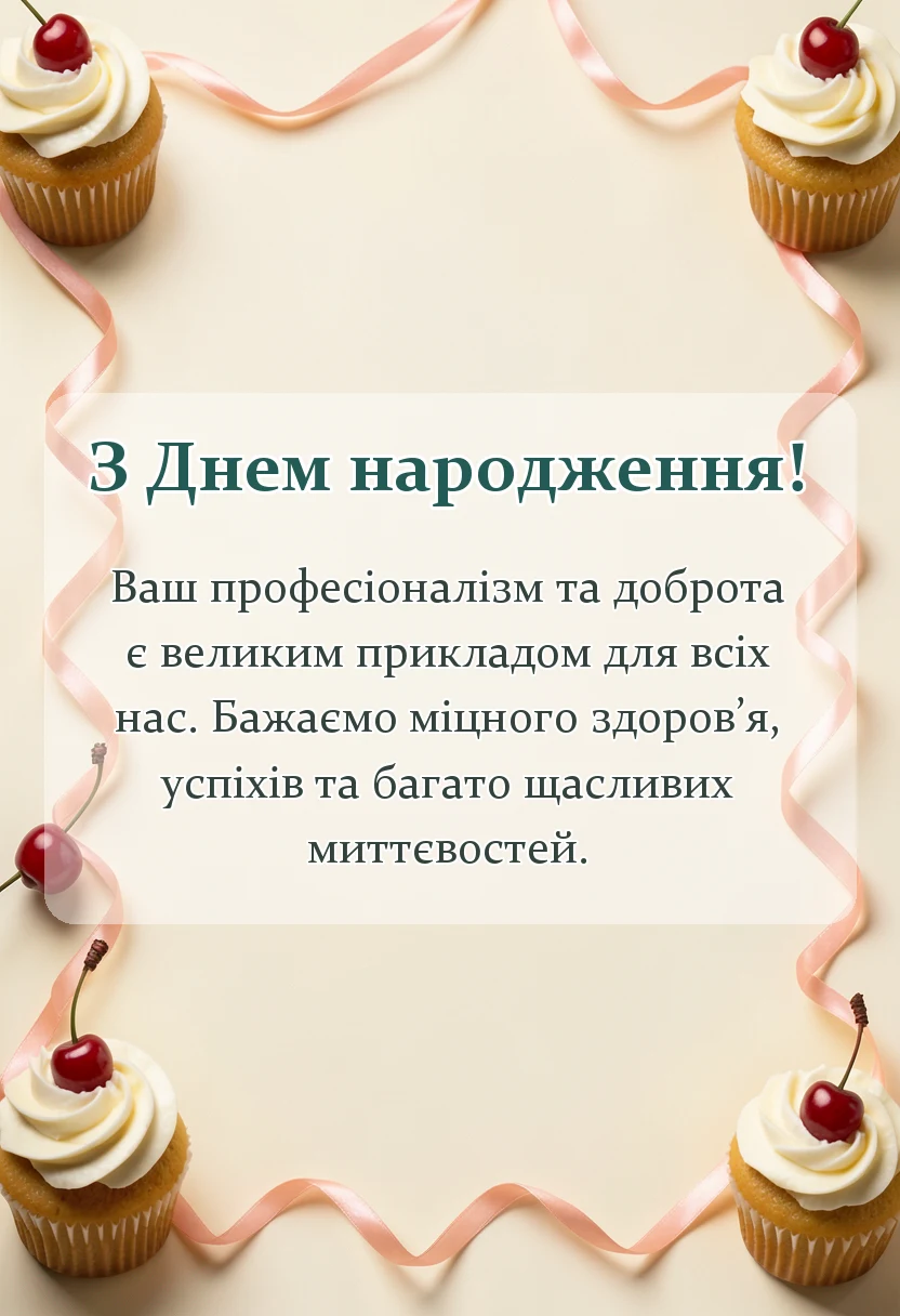 вітальна листівка - привітання вчителя з днем народження