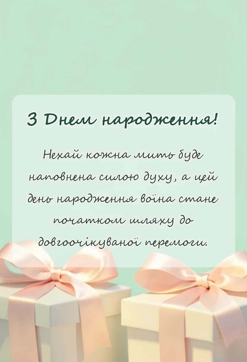 вітальна листівка - привітання з днем народження захиснику