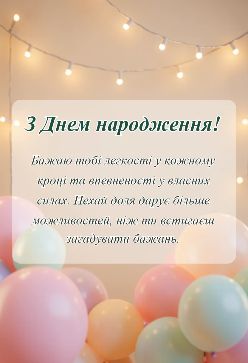 святкова картинка: привітання з днем народження найкращі побажання своїми словами