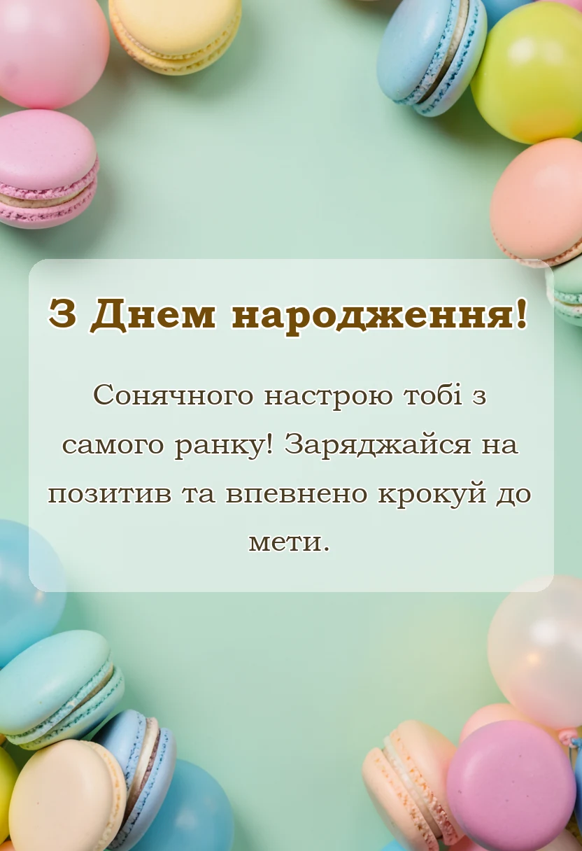 листівка з побажанням - привітання з добрим ранком