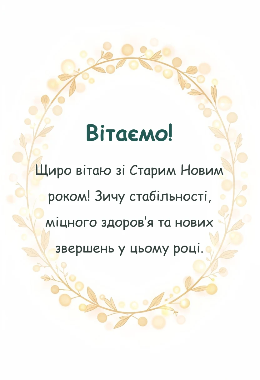 красива листівка: привітання зі старим новим роком