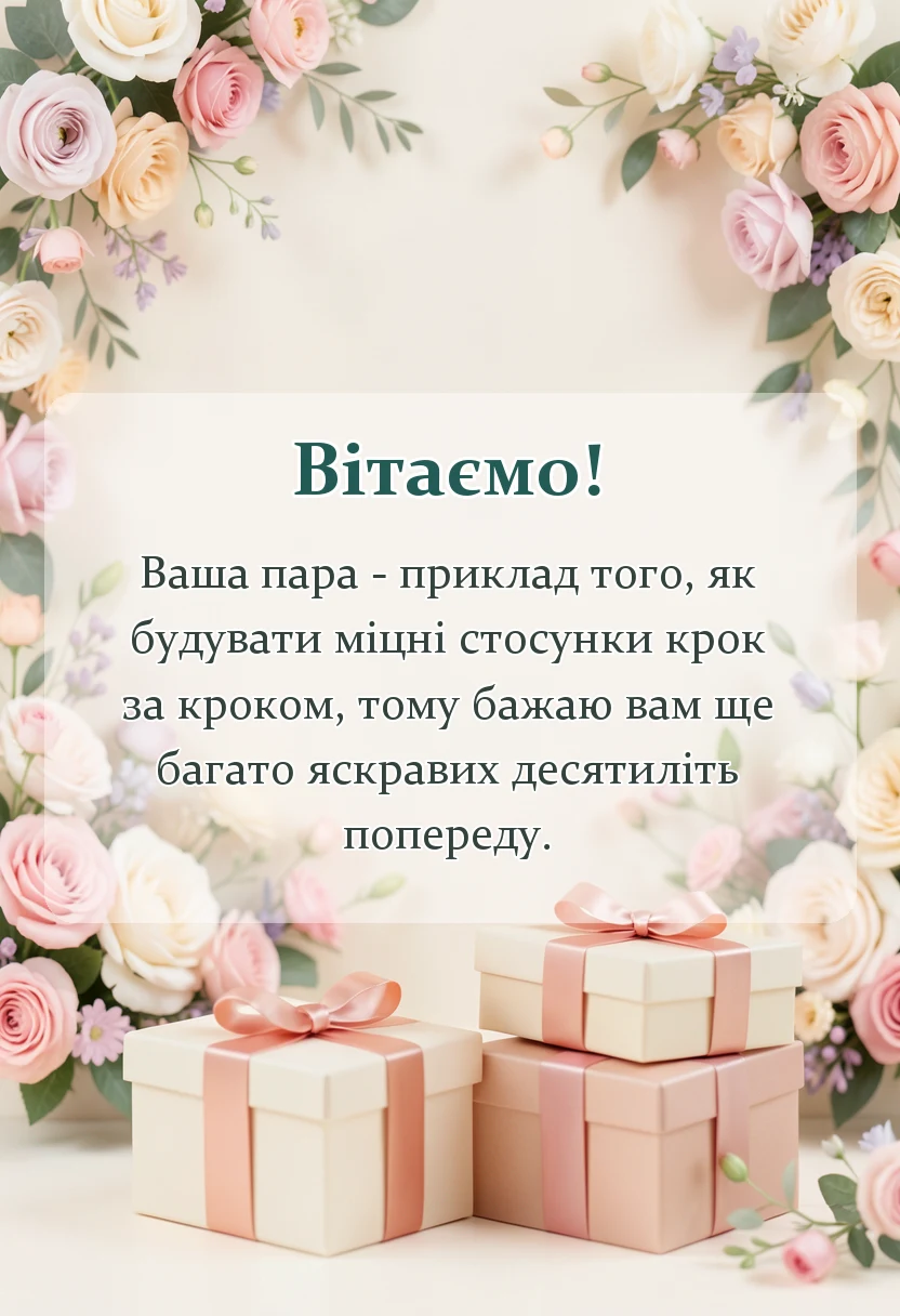 вітальна листівка - привітання традиції шкіряне весілля 3 роки