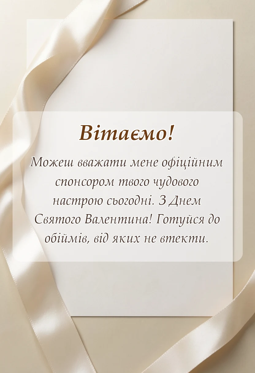 листівка з побажанням - картинки з днем святого валентина українською