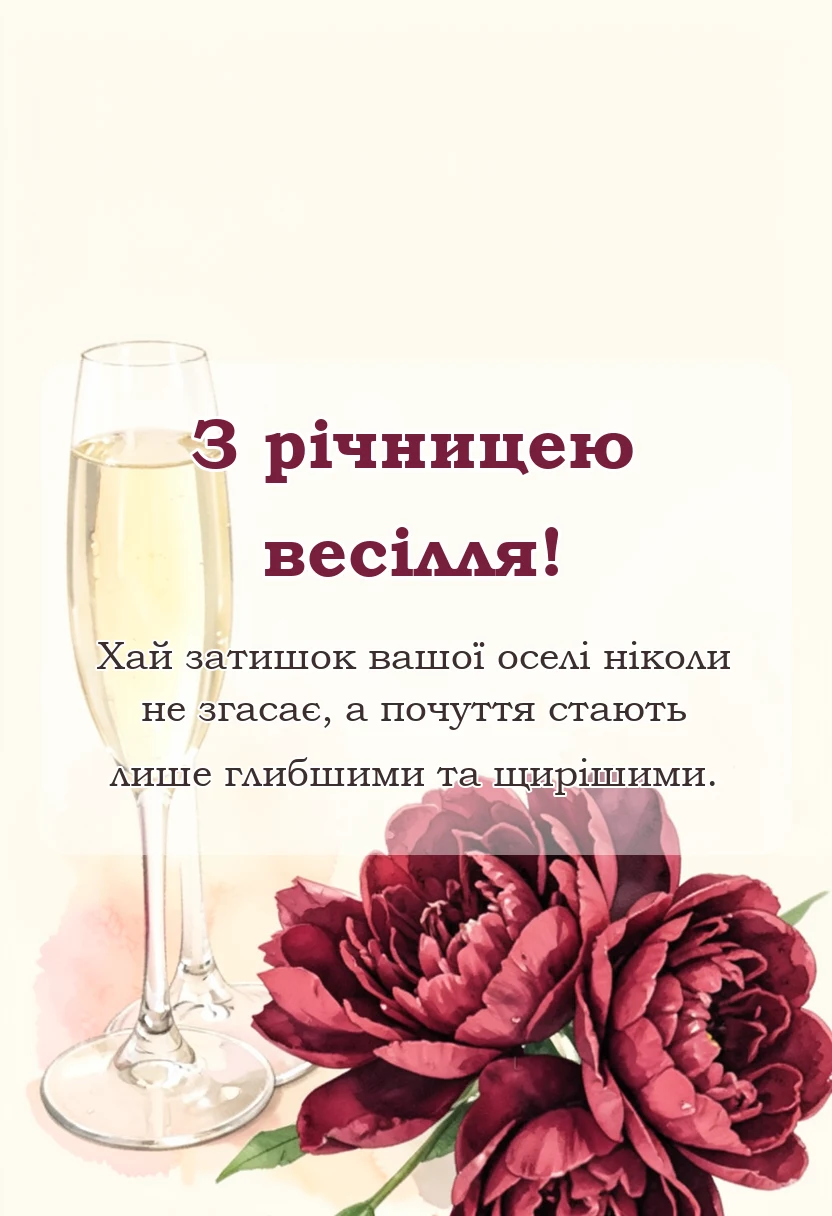 унікальна листівка - красиві привітання з річницею весілля