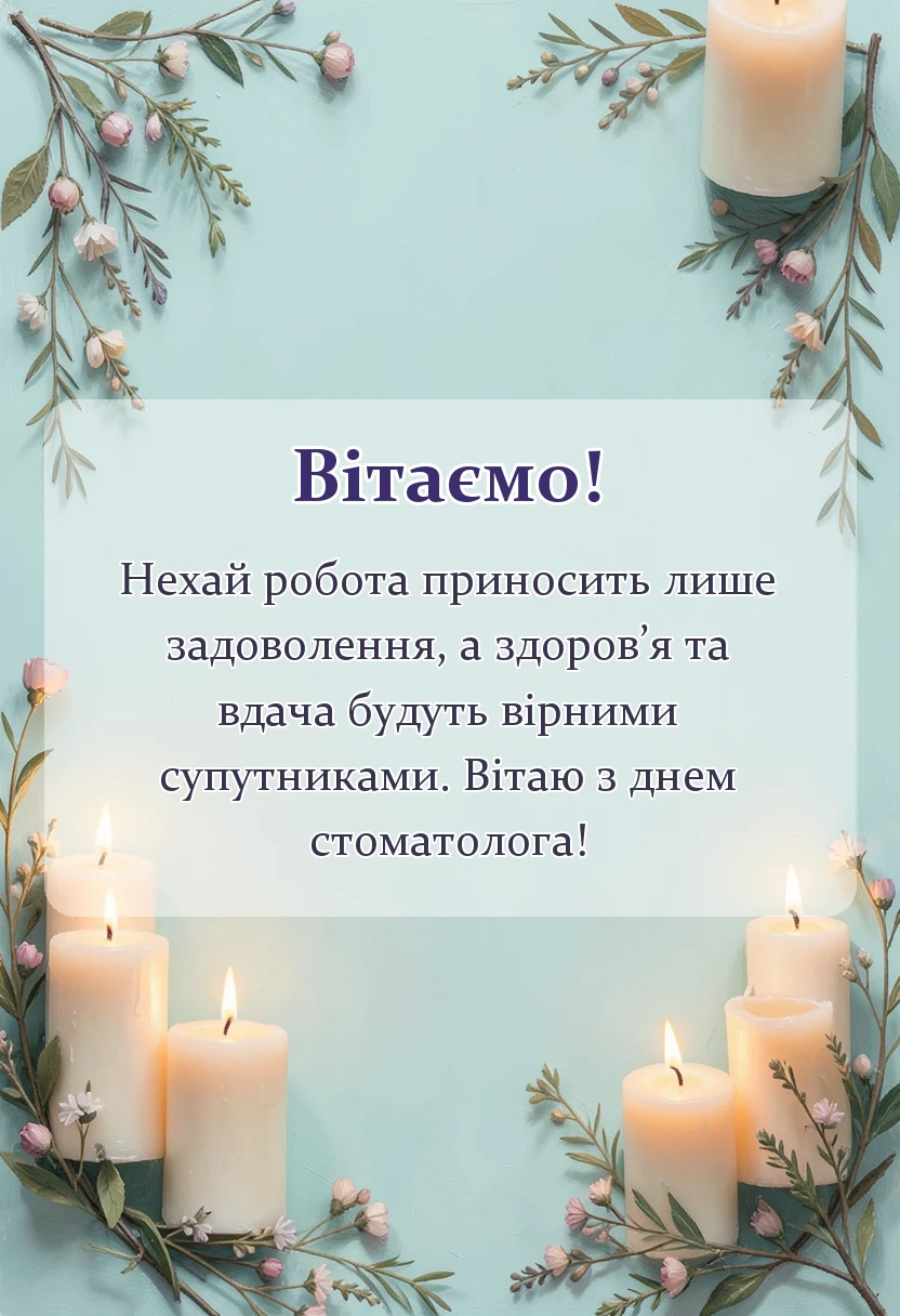 вітальна листівка - побажання на день стоматолога