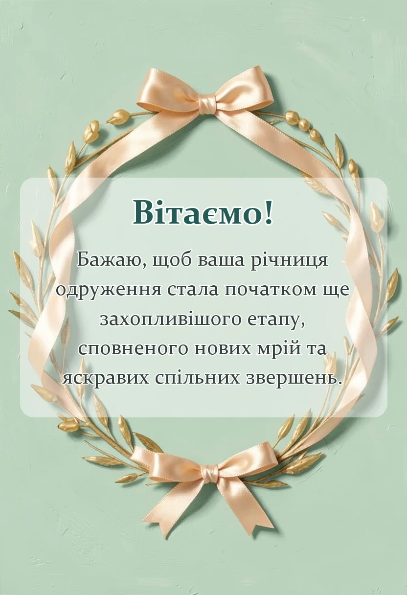 вітальна листівка - привітання з річницею весілля 10 років своїми словами