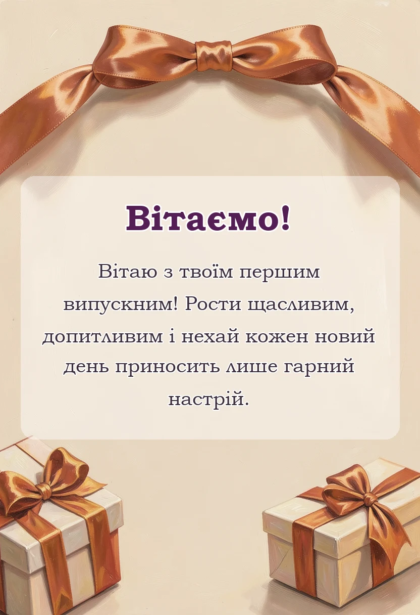 унікальна листівка - привітання з випускним у садочку