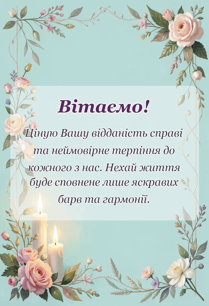 красива листівка: побажання вчительці на випускний