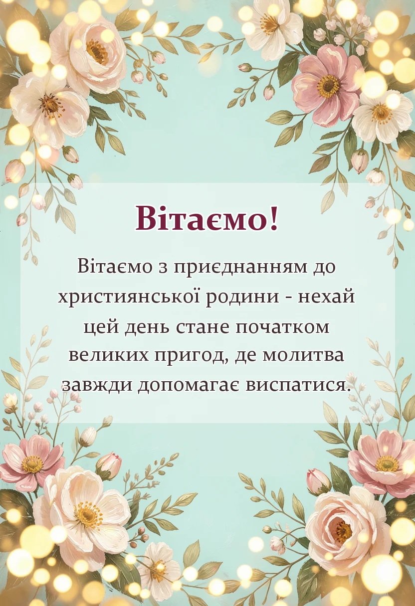 святкова картинка: християнські привітання з хрещенням