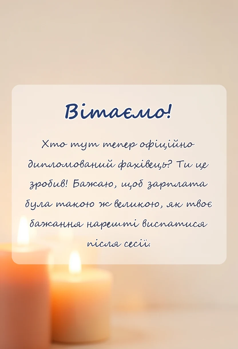 вітальна листівка - картинки з отриманням диплому своїми словами