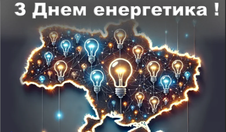 Свято енергетиків: карта України з світлодіодами та лампочками.